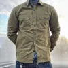 Men's Vintage Solid Lapel Chest Pocket Cargo Jacket 18584097Z sold by Manly