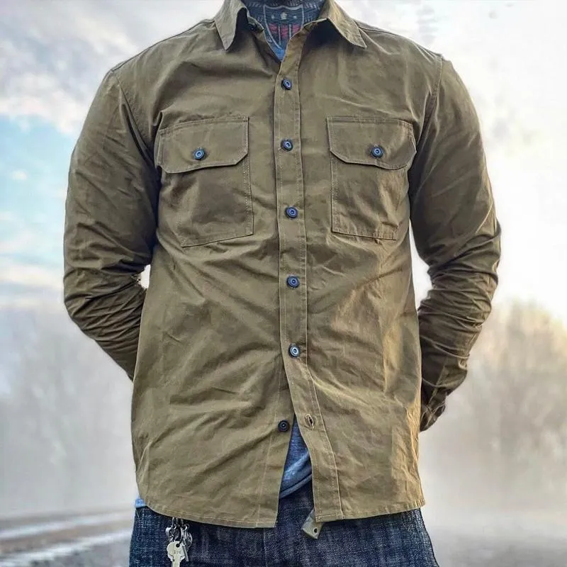 Men's Vintage Solid Lapel Chest Pocket Cargo Jacket 18584097Z sold by Manly product image thumbnail 2