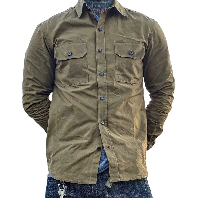 Men's Vintage Solid Lapel Chest Pocket Cargo Jacket 18584097Z sold by Manly