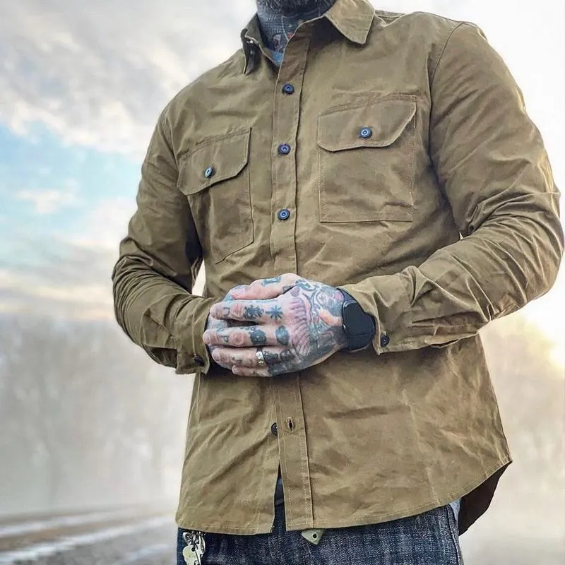 Men's Vintage Solid Lapel Chest Pocket Cargo Jacket 18584097Z sold by Manly product image thumbnail 3