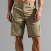 Men's Solid Straight Multi-pocket Cargo Shorts 02325728Z sold by Manly