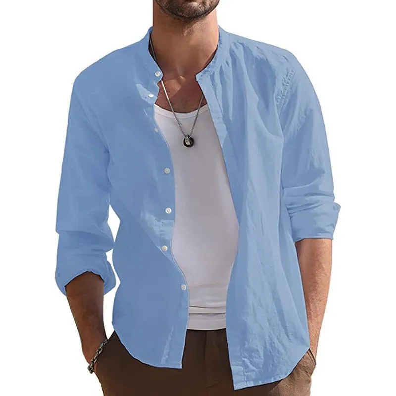 Men's Casual Solid Color Long Sleeve Shirt 22483968Y sold by Manly product image thumbnail 3