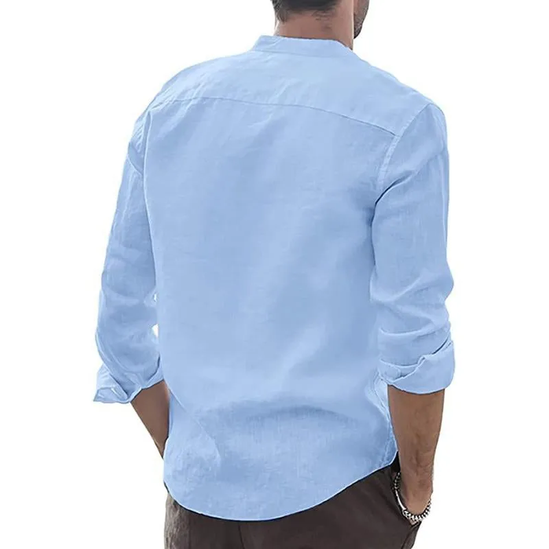 Men's Casual Solid Color Long Sleeve Shirt 22483968Y sold by Manly product image thumbnail 4