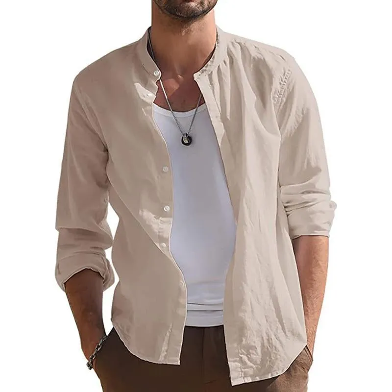 Men's Casual Solid Color Long Sleeve Shirt 22483968Y sold by Manly product image thumbnail 5