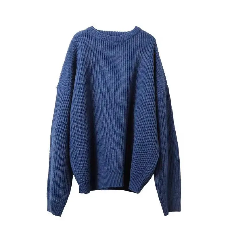 Men's Solid Round Neck Loose Long Sleeve Sweater 38532062Z sold by Manly product image thumbnail 5