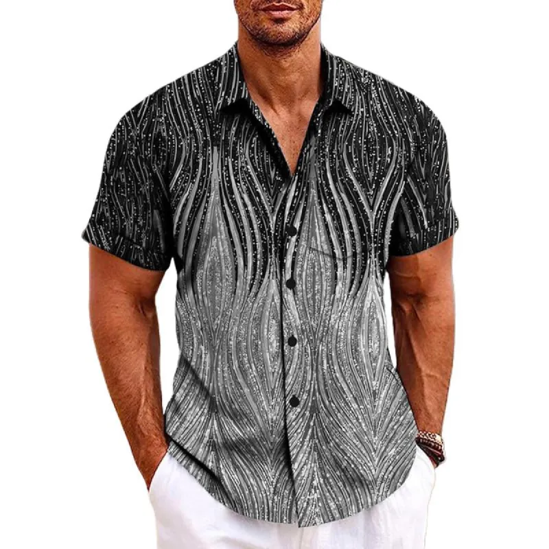 Men's Ethnic Print Short-sleeved Casual Shirt 60447810X sold by Manly