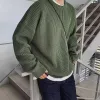 Men's Solid Round Neck Loose Long Sleeve Sweater 38532062Z sold by Manly