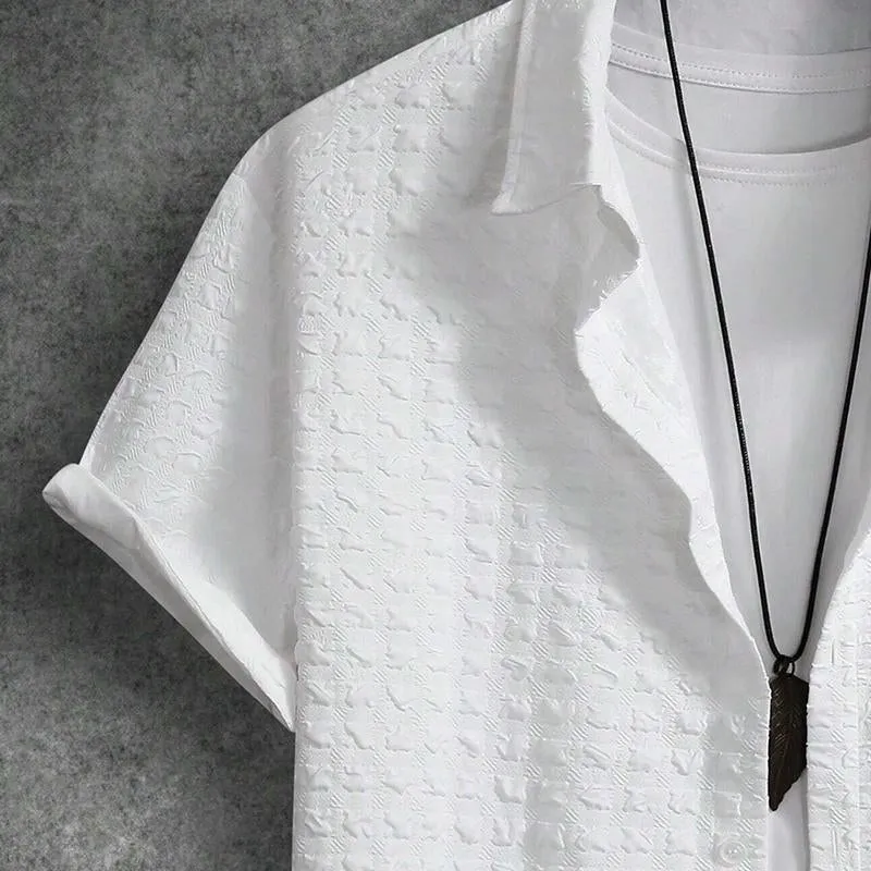 Men's Solid Color Checkered Short Sleeve Shirt 65906540X sold by Manly product image thumbnail 2