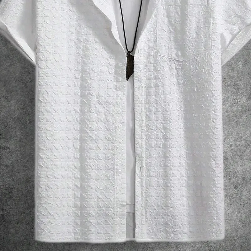 Men's Solid Color Checkered Short Sleeve Shirt 65906540X sold by Manly product image thumbnail 3