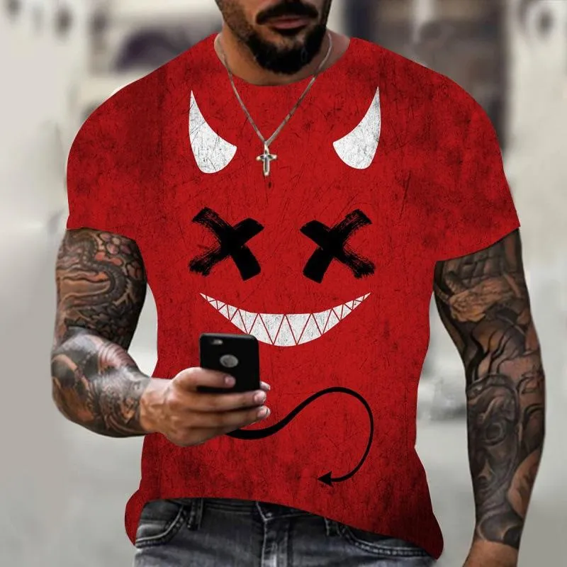 Men's Fun Smiley Print Round Neck Short-sleeved T-shirt 86775492X sold by Manly product image thumbnail 3