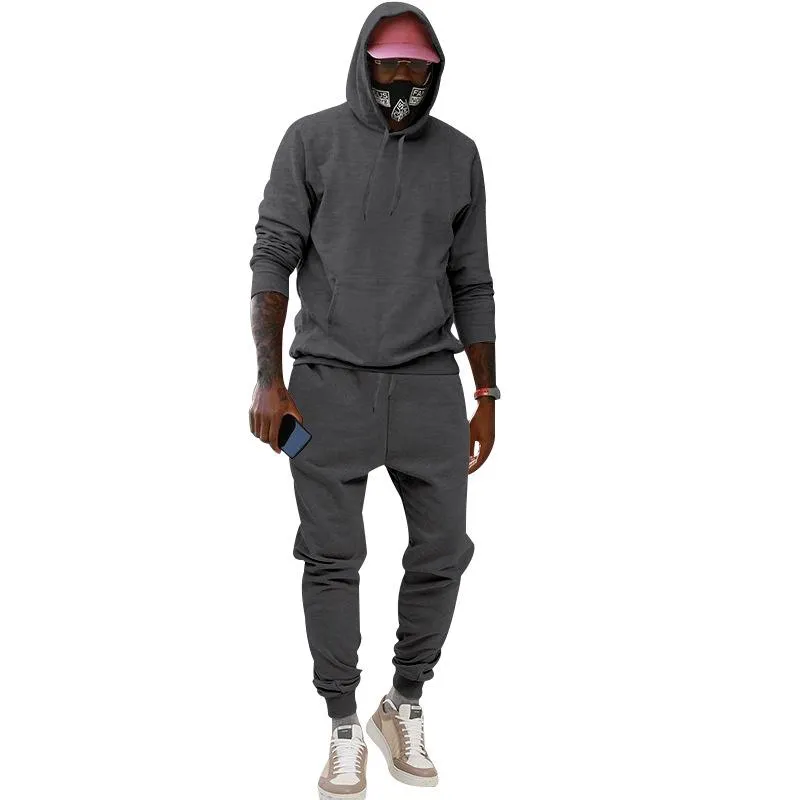 Men's Solid Loose Hoodie And Trousers Casual Set 19401507Z sold by Manly product image thumbnail 5