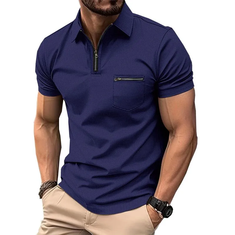 Men's Solid Waffle Button Henley Neck Sports Polo Shirt 90574814X sold by Manly product image thumbnail 4