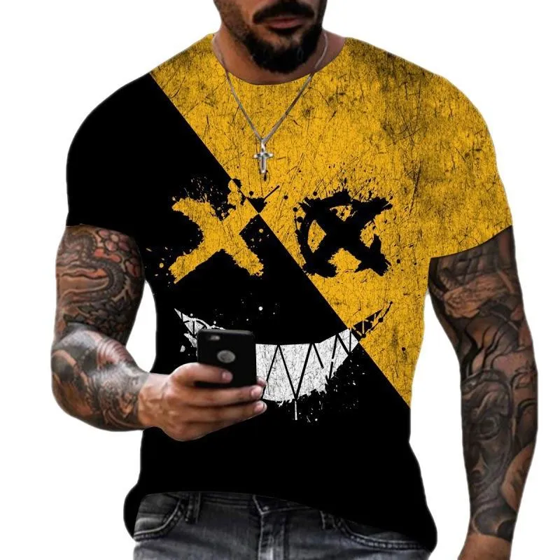 Men's Fun Smiley Print Round Neck Short-sleeved T-shirt 86775492X sold by Manly product image thumbnail 2