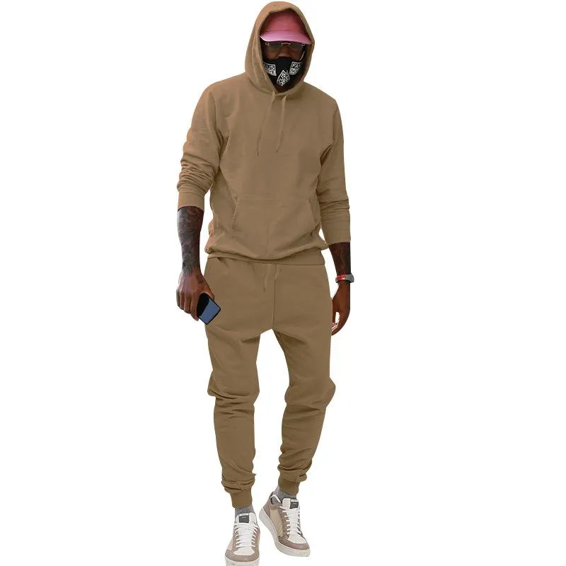 Men's Solid Loose Hoodie And Trousers Casual Set 19401507Z sold by Manly product image thumbnail 3