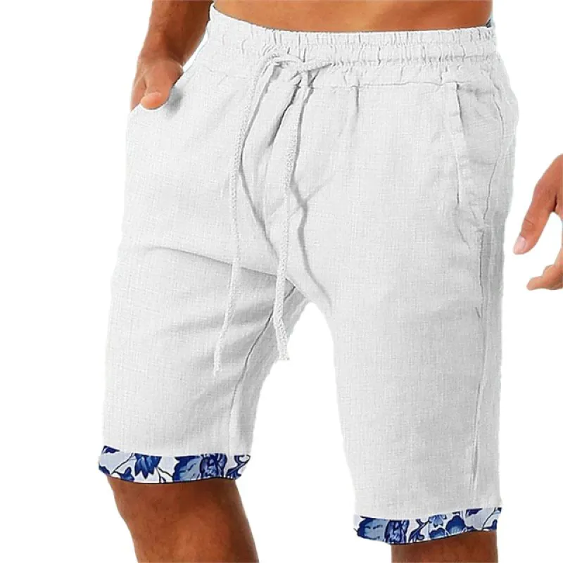 Men's Printed Stitching Drawstring Elastic Waist Casual Shorts 68828726Z sold by Manly