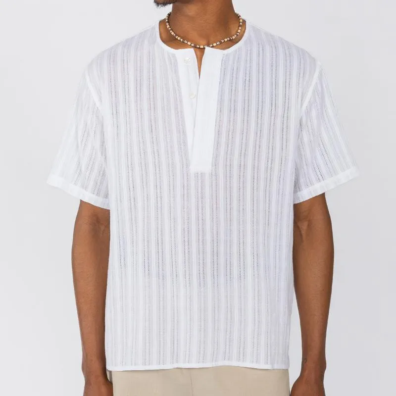 Men's Casual Solid Color V-Neck Loose Short-Sleeved Shirt 05294855M sold by Manly product image thumbnail 2