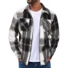 Men's Plaid Flannel Long Sleeve Lapel Jacket 76457377X sold by Manly