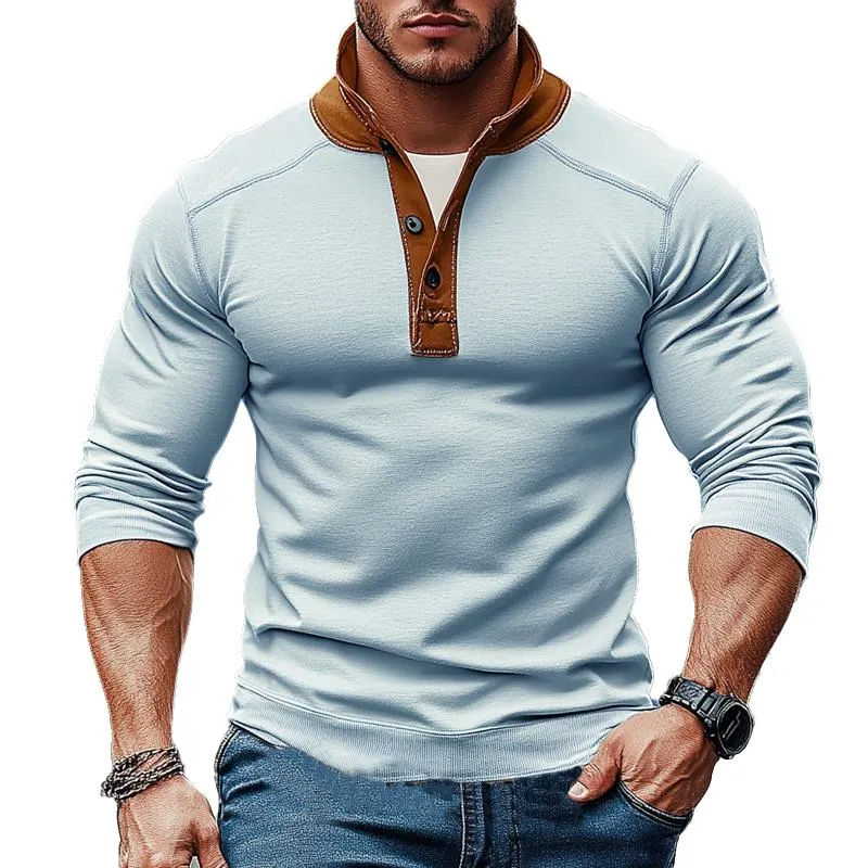 Men's Colorblock Stand Collar Long Sleeve Sweatshirt 05996504X sold by Manly