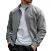 Men's Solid Color Zipper Stand Collar Jacket 38830169Y sold by Manly