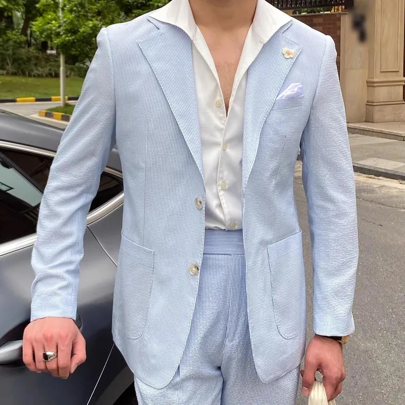 Men's Vintage Casual Striped Pocket Blazer 44377435TO sold by Manly product image thumbnail 2