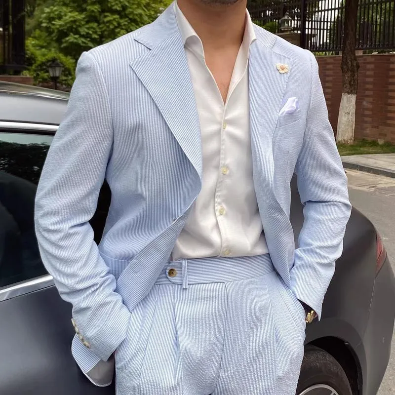 Men's Vintage Casual Striped Pocket Blazer 44377435TO sold by Manly product image thumbnail 4