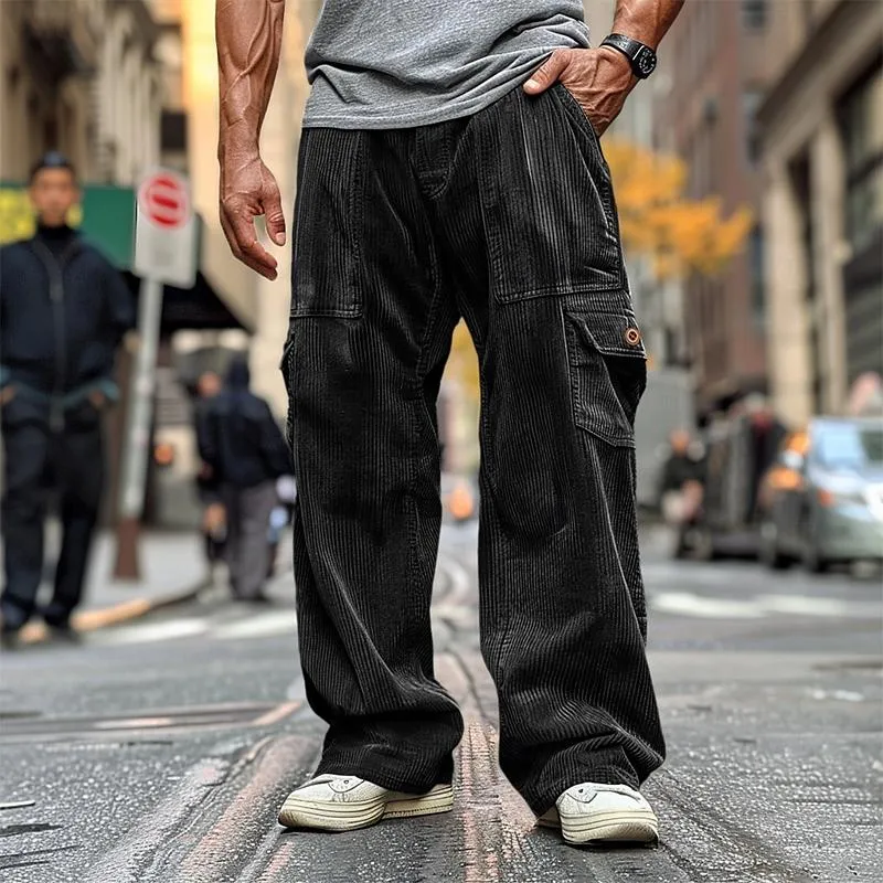 Men's Loose Corduroy Multi-pocket Pants 14842389X sold by Manly product image thumbnail 2