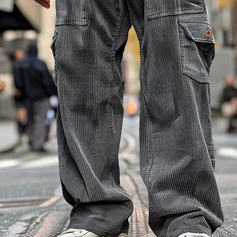 Men's Loose Corduroy Multi-pocket Pants 14842389X sold by Manly product image thumbnail 4