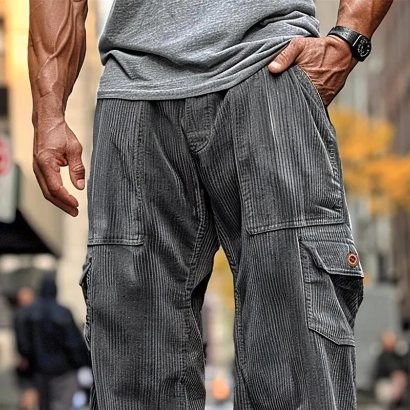 Men's Loose Corduroy Multi-pocket Pants 14842389X sold by Manly product image thumbnail 3