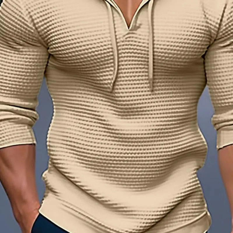 Men's Casual Waffle Long Sleeve Hoodie 78253962X sold by Manly product image thumbnail 3
