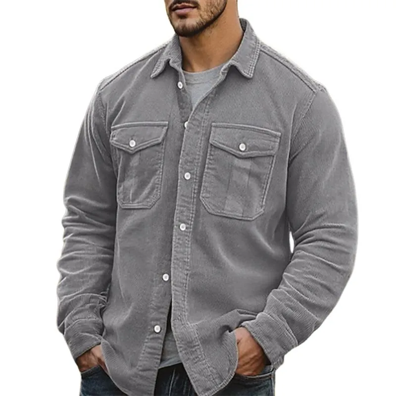 Men's Solid Corduroy Lapel Jacket 40861478X sold by Manly