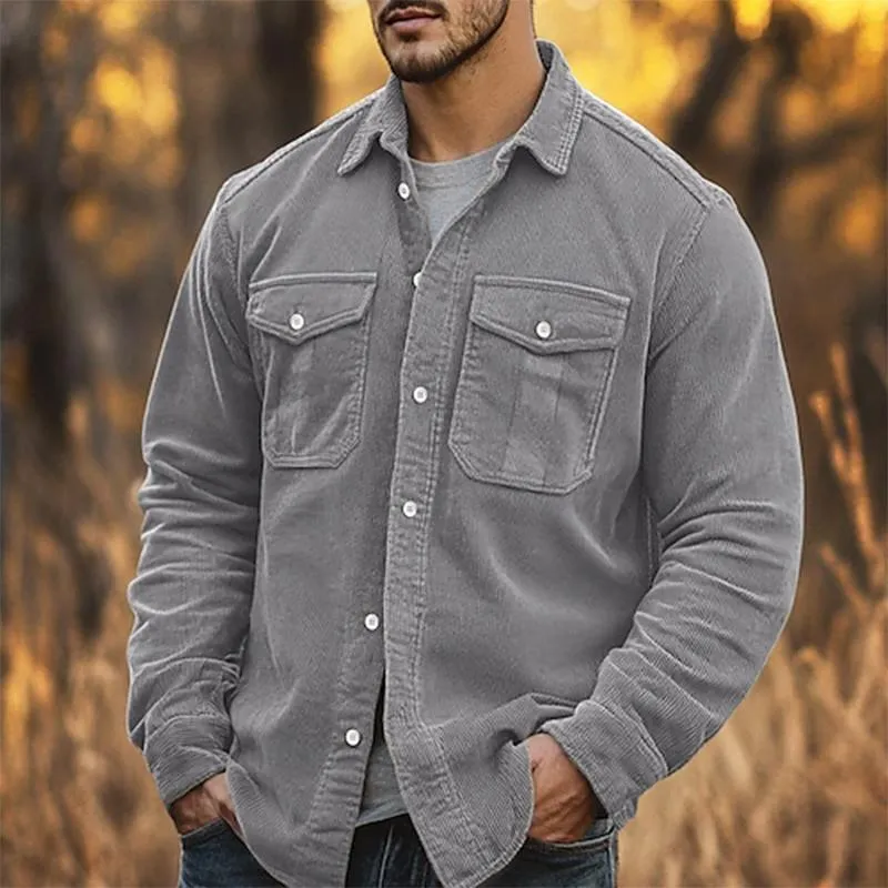 Men's Solid Corduroy Lapel Jacket 40861478X sold by Manly product image thumbnail 3