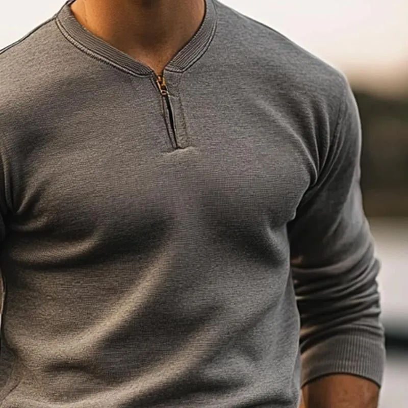 Men's Casual Solid Half Zip Pullover Sweatshirt 35917964X sold by Manly product image thumbnail 3