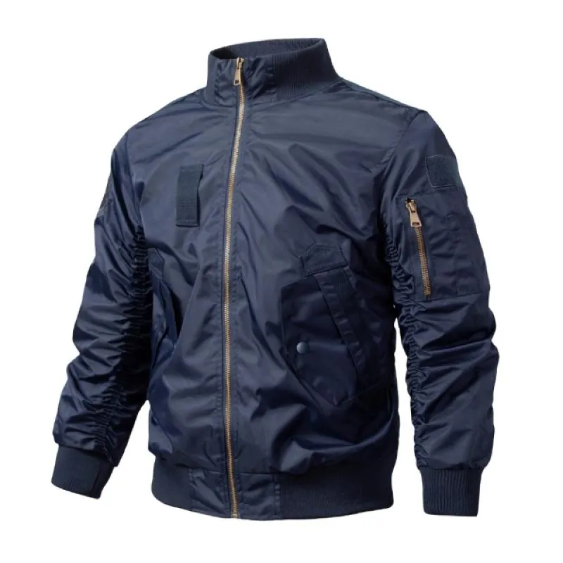 Men's Casual Stand Collar Zipper Multi-pocket Work Bomber Jacket 43727237M sold by Manly