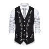 Men's Vintage Contrast Embroidery Single Breasted Suit Vest (Shirt Excluded) 42440758M sold by Manly