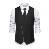 Men's Vintage Slant Placket Zipper Slim Fit Suit Vest (Shirt Excluded) 05897386M sold by Manly
