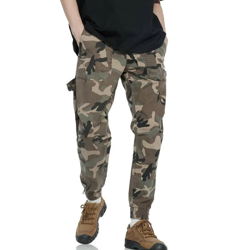 Men's Camouflage Multi-pocket Zipper Cargo Pants 09558175Z sold by Manly