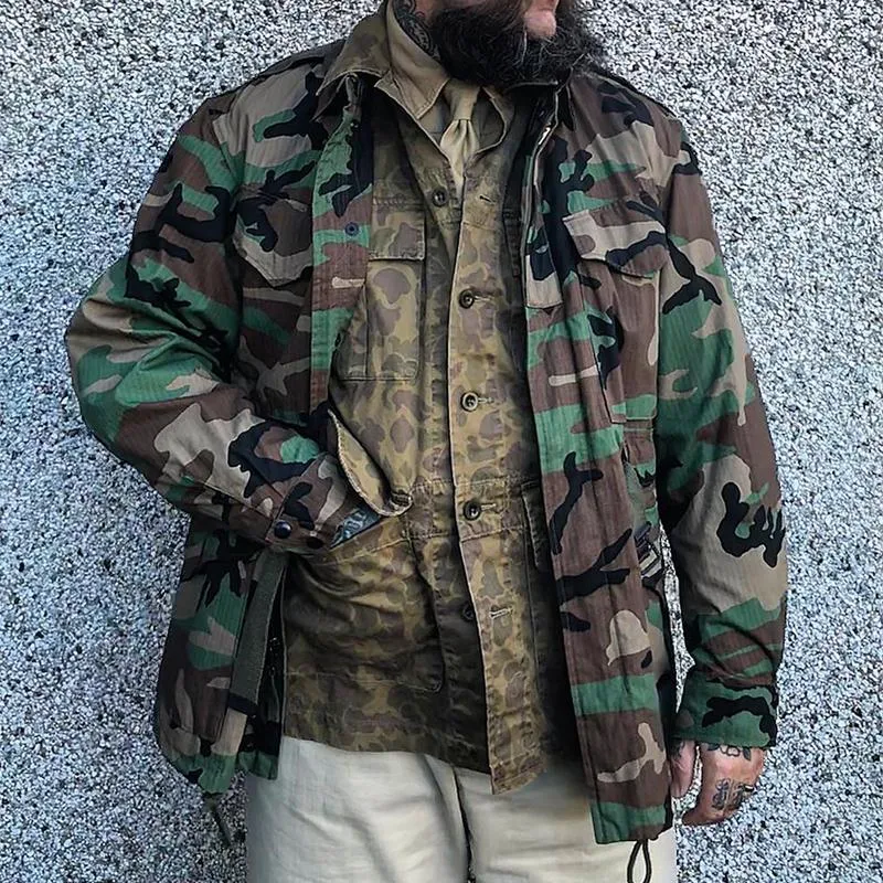 Men's Camouflage Lapel Multi-pocket Single Breasted Cargo Jacket 70985580Z sold by Manly product image thumbnail 2