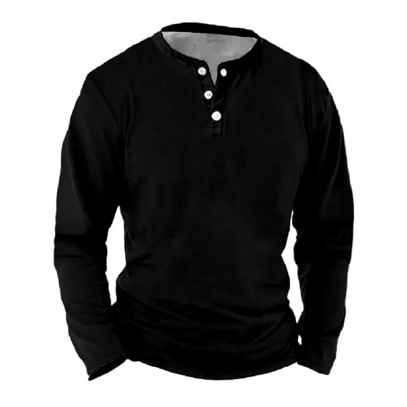 Men's Casual Henley Collar Loose Long Sleeve T-Shirt 13381957M sold by Manly product image thumbnail 4