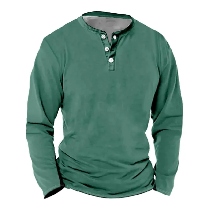 Men's Casual Henley Collar Loose Long Sleeve T-Shirt 13381957M sold by Manly product image thumbnail 2