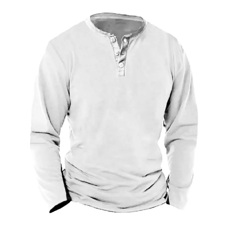 Men's Casual Henley Collar Loose Long Sleeve T-Shirt 13381957M sold by Manly product image thumbnail 5
