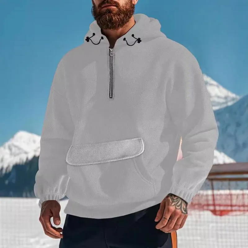 Men's Casual Fleece Zipper Pullover Loose Kangaroo Pocket Hoodie 12260596M sold by Manly product image thumbnail 2