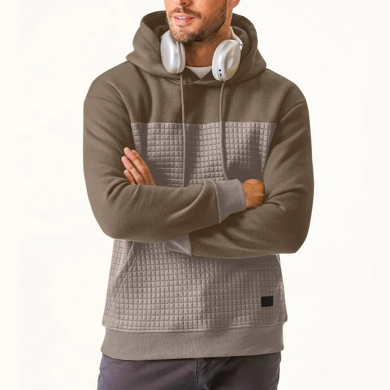 Men's Casual Waffle Colorblock Hooded Sweatshirt 99362619Y sold by Manly product image thumbnail 5