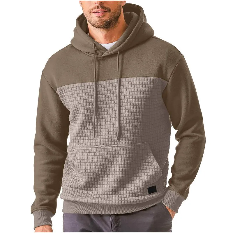 Men's Casual Waffle Colorblock Hooded Sweatshirt 99362619Y sold by Manly product image thumbnail 4