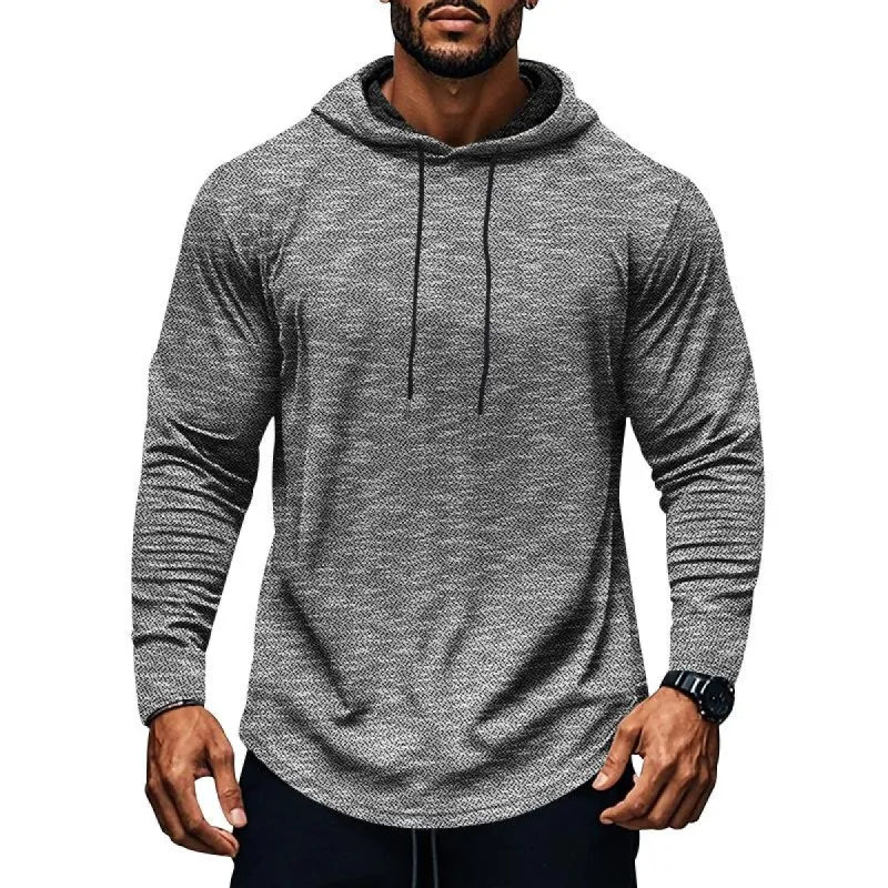 Men's Casual Sports Long-Sleeved Hooded T-Shirt 71239106Y sold by Manly