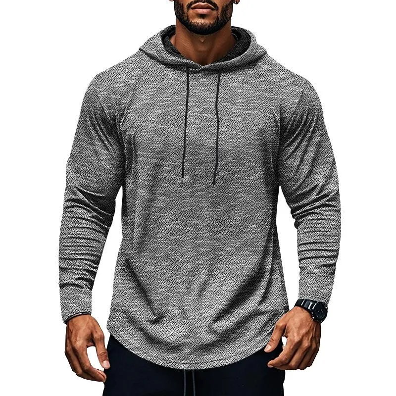 Men's Casual Sports Long-Sleeved Hooded T-Shirt 71239106Y sold by Manly