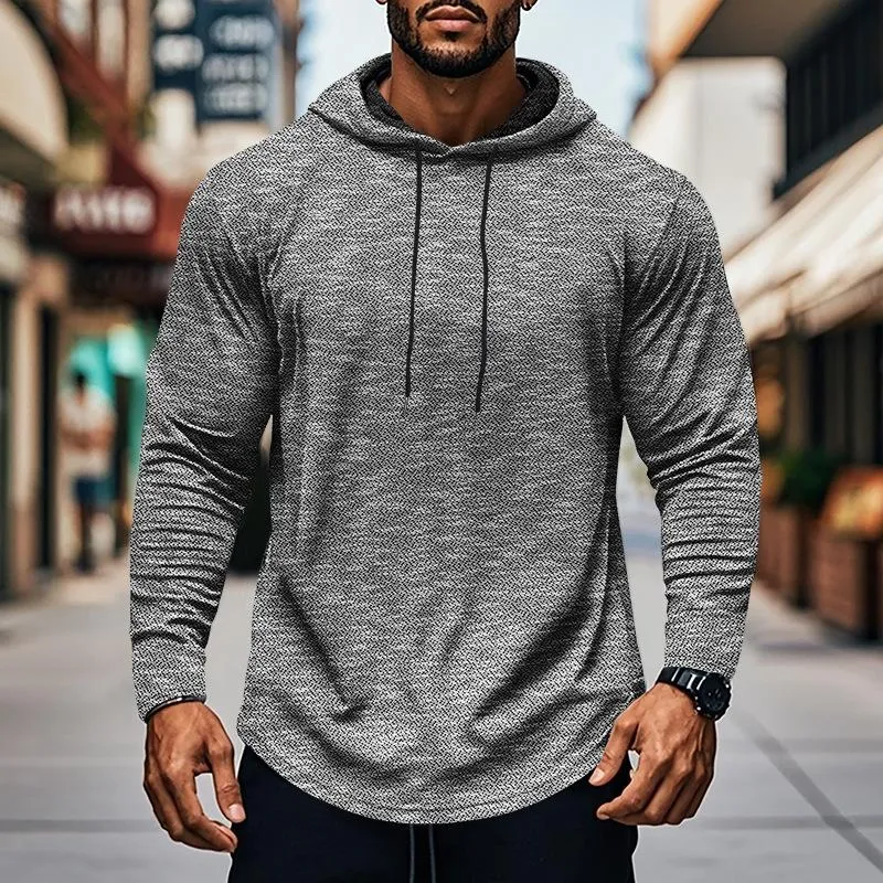 Men's Casual Sports Long-Sleeved Hooded T-Shirt 71239106Y sold by Manly product image thumbnail 3