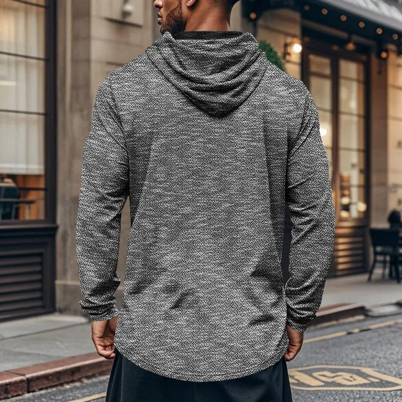 Men's Casual Sports Long-Sleeved Hooded T-Shirt 71239106Y sold by Manly product image thumbnail 5