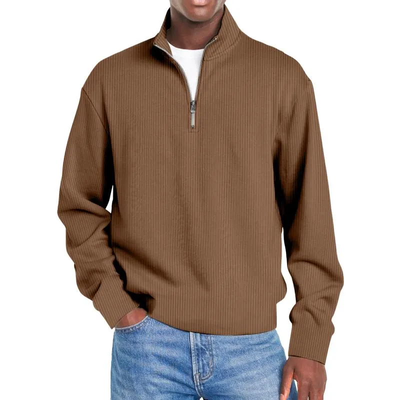 Men's Casual Half Zip Stand Collar Loose Pullover Sweatshirt 86549519M sold by Manly product image thumbnail 5