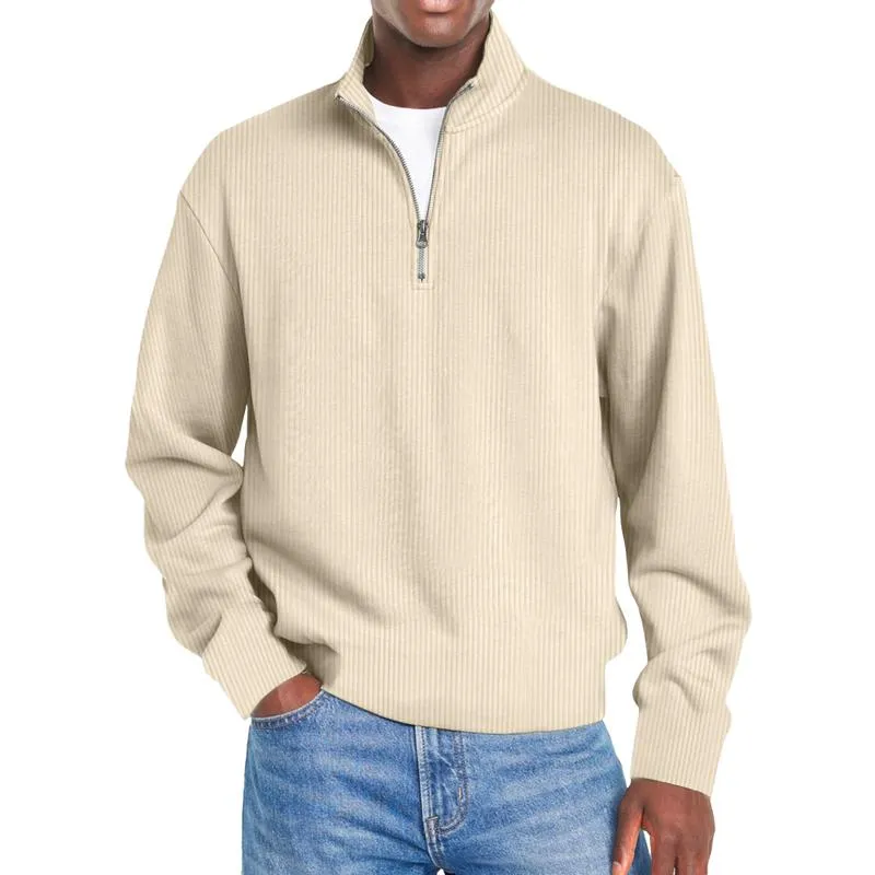 Men's Casual Half Zip Stand Collar Loose Pullover Sweatshirt 86549519M sold by Manly product image thumbnail 4