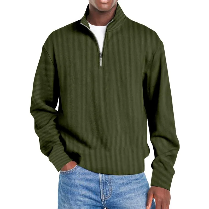 Men's Casual Half Zip Stand Collar Loose Pullover Sweatshirt 86549519M sold by Manly product image thumbnail 2